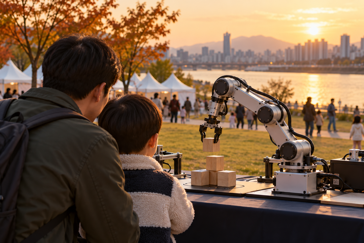 울산 공업축제의 미래 기술 체험을 표현한 AI 생성 참고 이미지